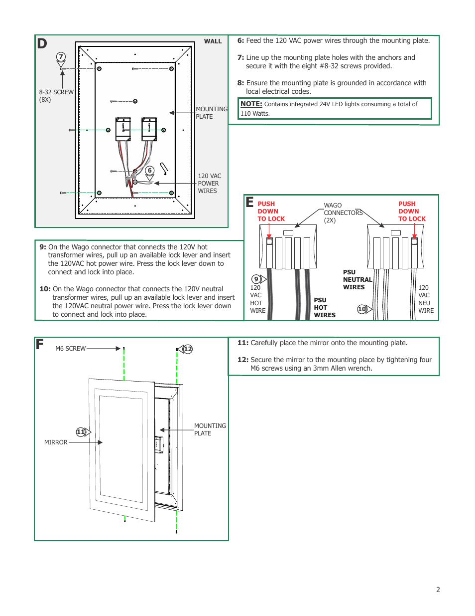 Edge Lighting Plaza Large LED - Dimmable User Manual | Page 2 / 2