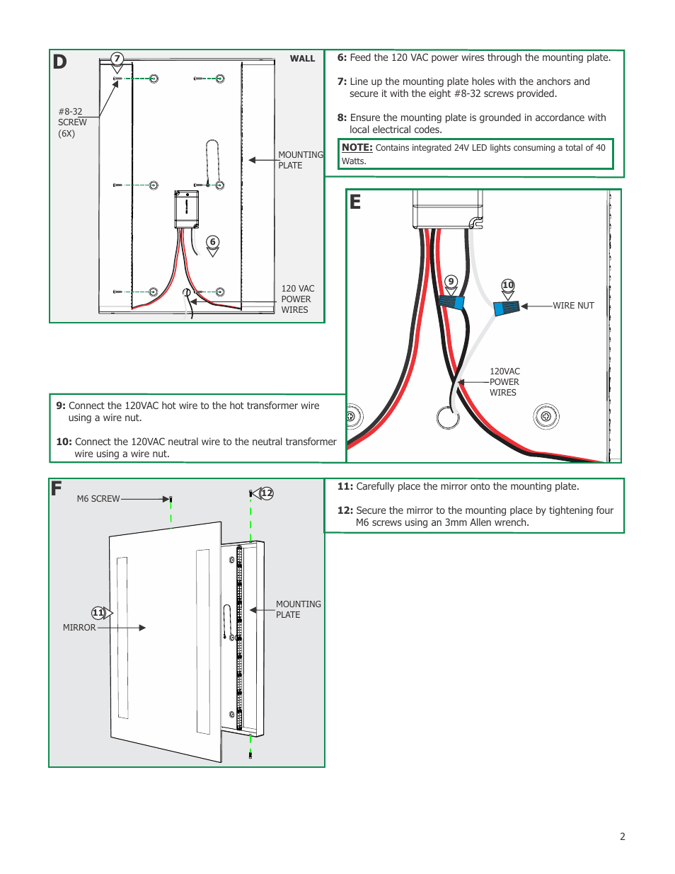 Edge Lighting Twin Slim LED - Dimmable User Manual | Page 2 / 2