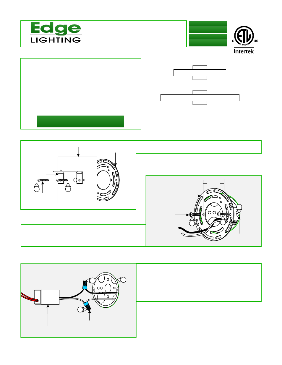 Edge Lighting Alpha LED User Manual | 2 pages