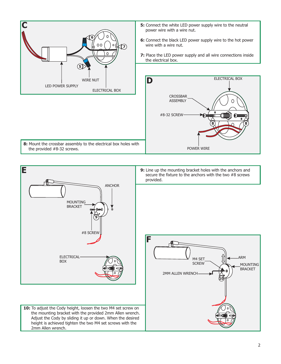 Edge Lighting Cody LED Picture Light User Manual | Page 2 / 3