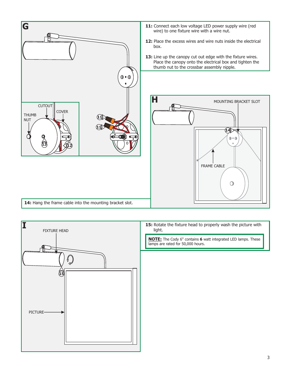 Edge Lighting Cody LED Picture Light User Manual | Page 3 / 3