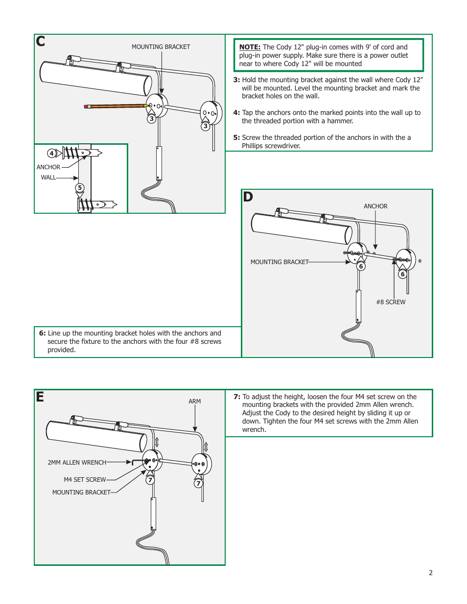 Edge Lighting Cody LED Picture Light User Manual | Page 2 / 4