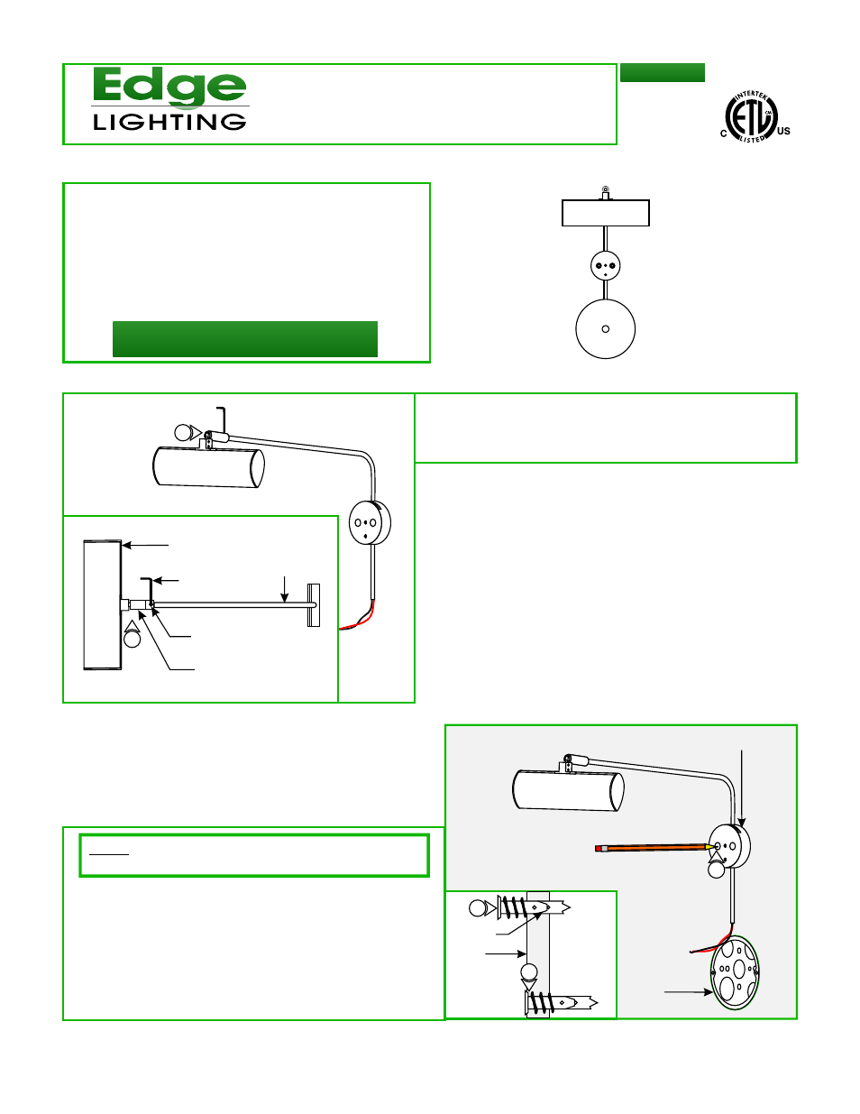 Edge Lighting Cody 2 LED Picture Light User Manual | 3 pages