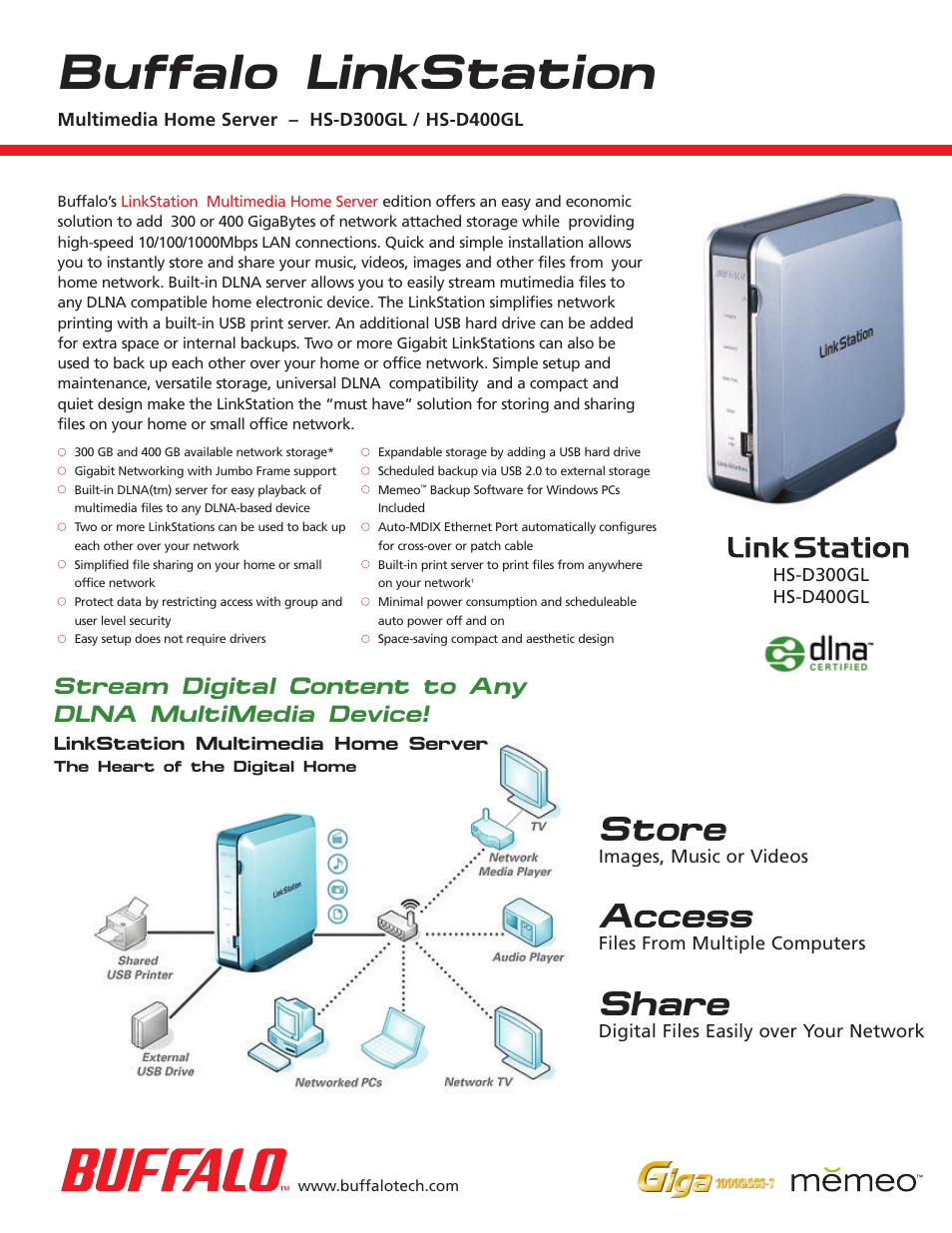 Buffalo Technology LinkStation HS-D400GL User Manual | 2 pages