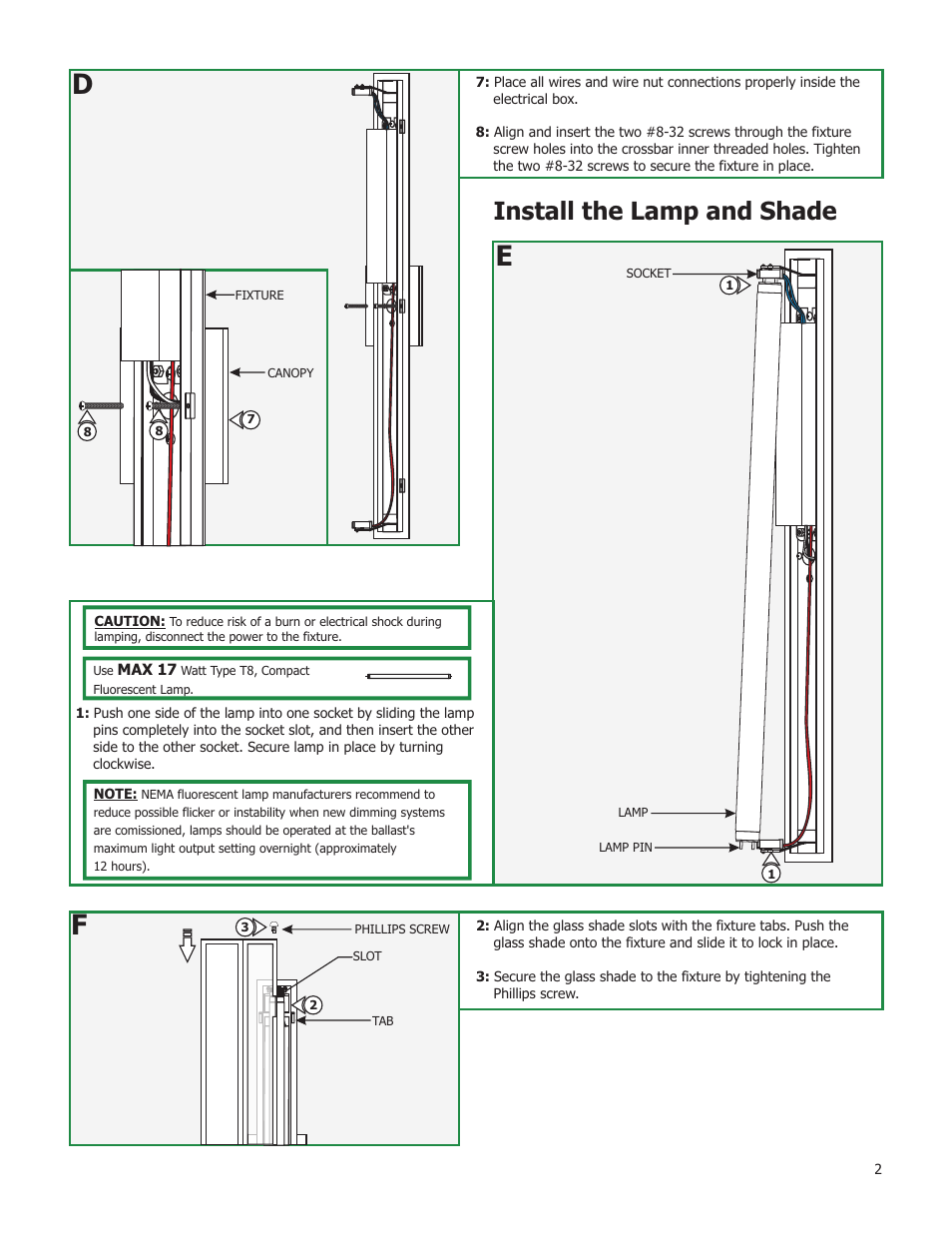 Install the lamp and shade | Edge Lighting Garbo User Manual | Page 2 / 2
