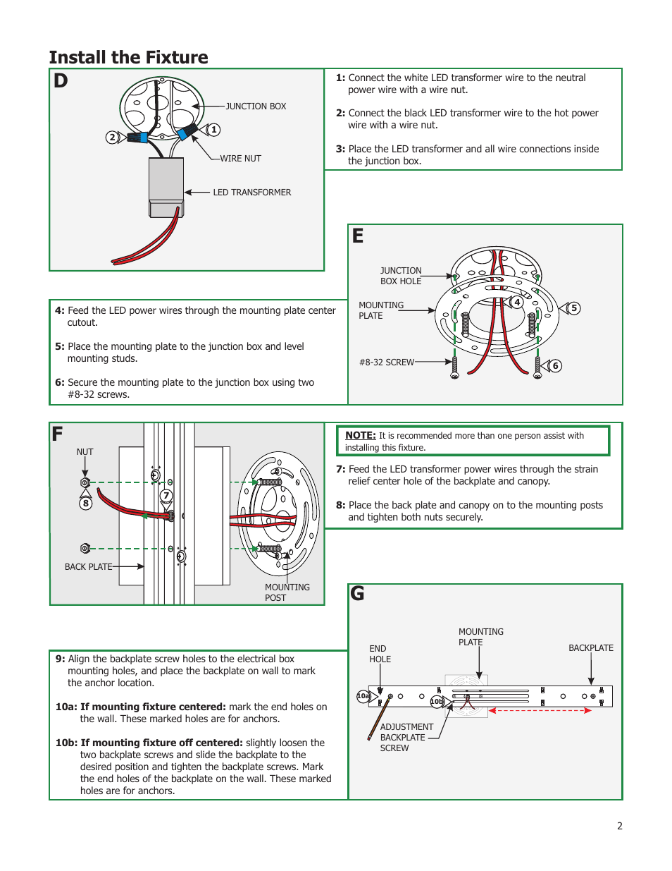 Install the fixture | Edge Lighting Greta LED User Manual | Page 2 / 4