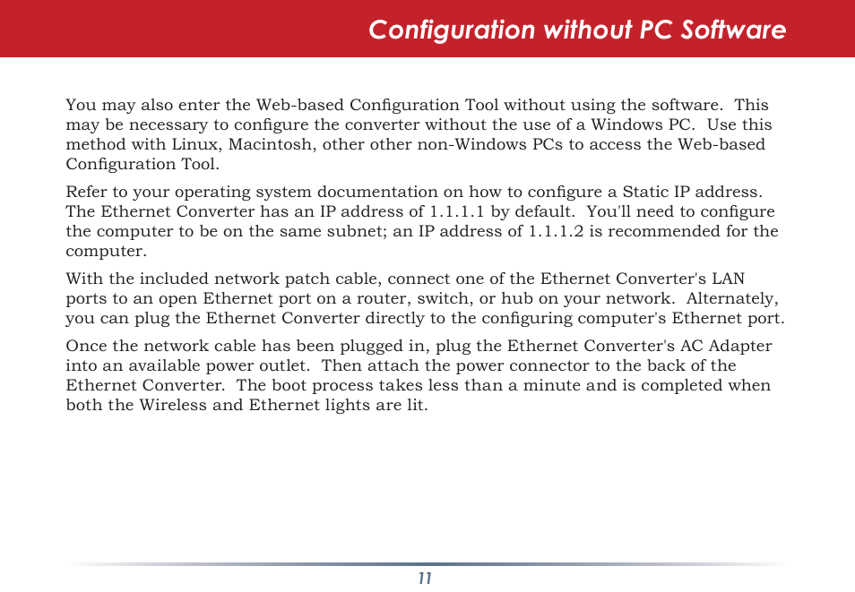 Configuration without pc software | Buffalo Technology WLI-TX4-G54HP User Manual | Page 11 / 30