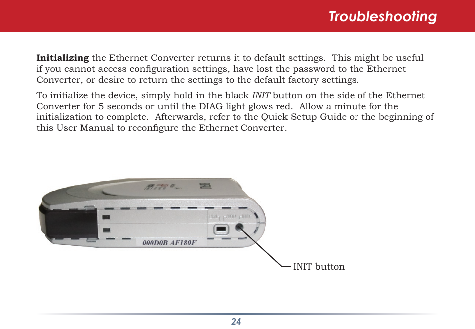 Troubleshooting | Buffalo Technology WLI-TX4-G54HP User Manual | Page 24 / 30