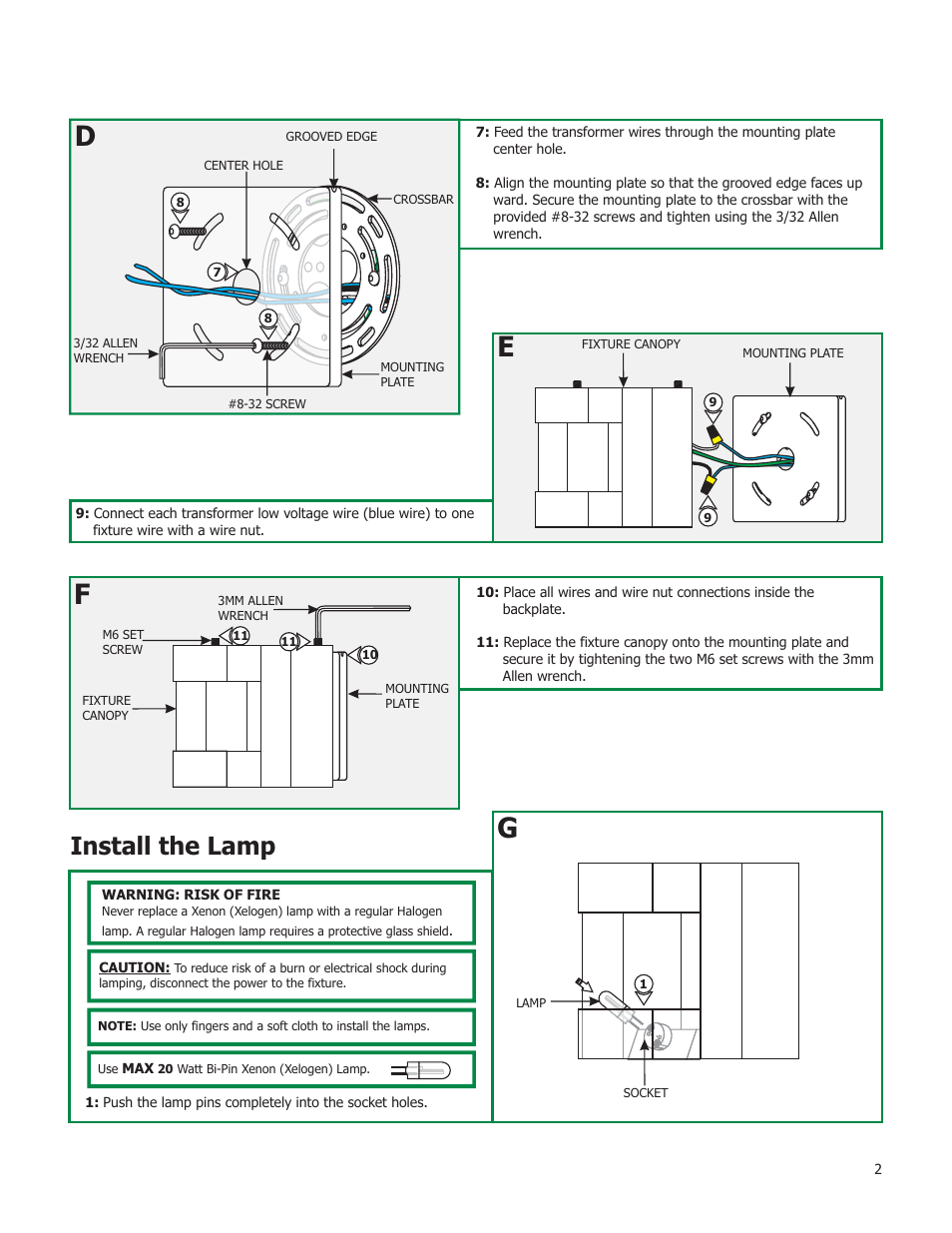 Install the lamp | Edge Lighting Stream User Manual | Page 2 / 2