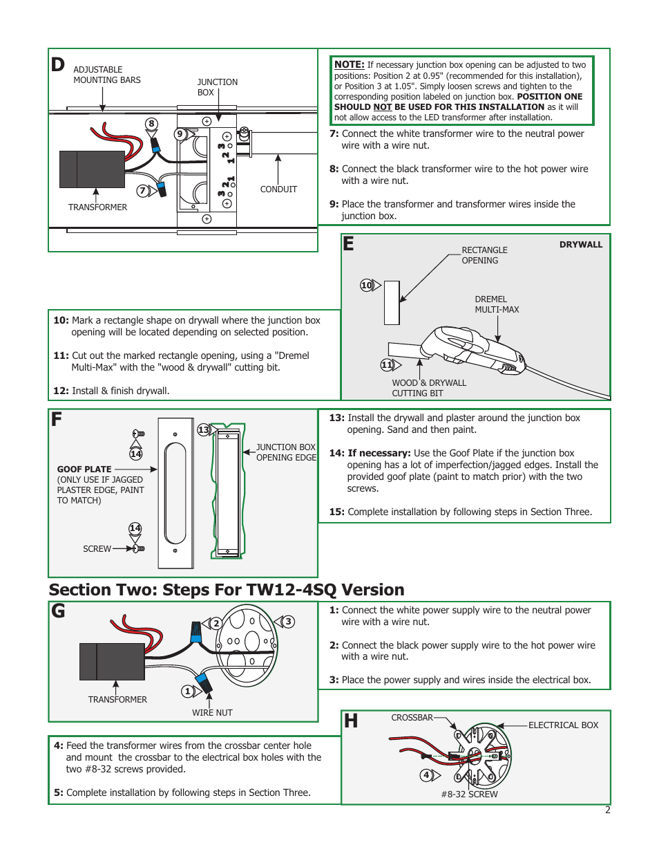 Edge Lighting Twiggy, Tubular 1" Lens User Manual | Page 2 / 4