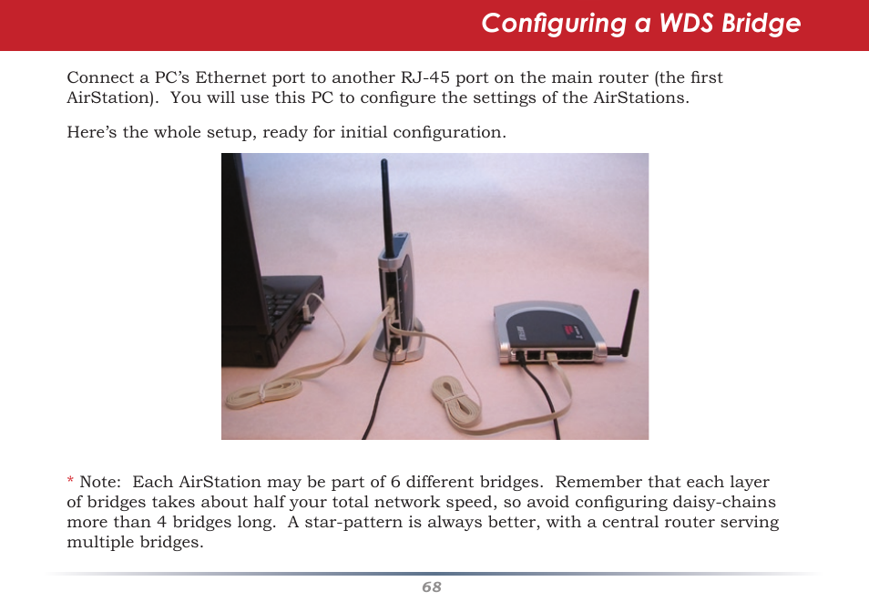 Configuring a wds bridge | Buffalo Technology AirStation WHR-G54S User Manual | Page 68 / 93