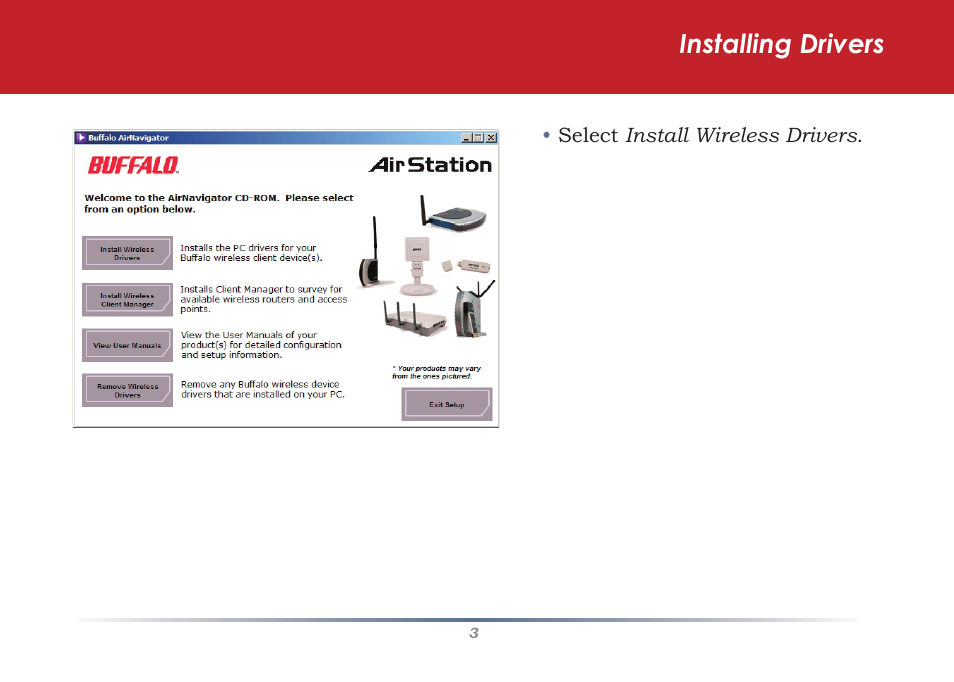 Installing drivers | Buffalo Technology WLI-U2-G300N User Manual | Page 3 / 13
