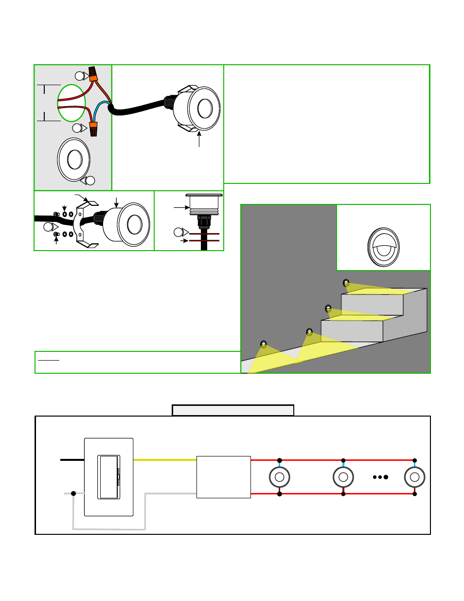Indoor installation without the trim housing, Overall wiring diagram | Edge Lighting Miniport LED Components User Manual | Page 4 / 4