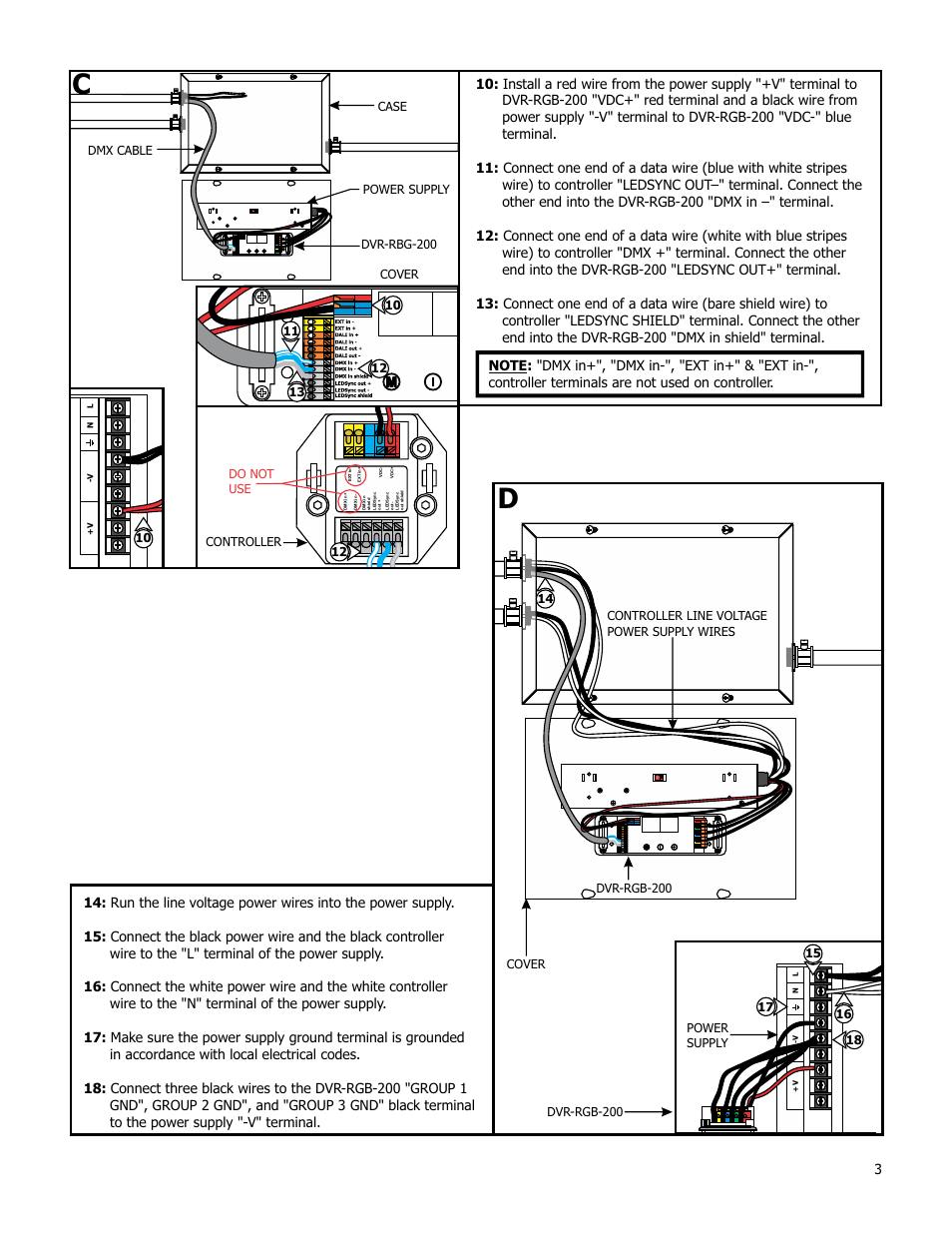 115v | Edge Lighting PSB-400W-24VDC-RGB, 400 Watt 24 Volt DC Power Supply User Manual | Page 3 / 6
