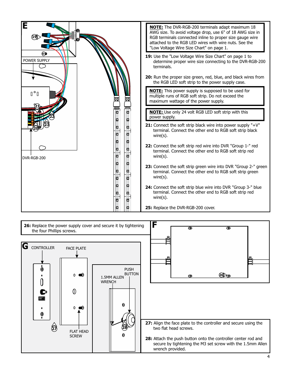 Edge Lighting PSB-400W-24VDC-RGB, 400 Watt 24 Volt DC Power Supply User Manual | Page 4 / 6