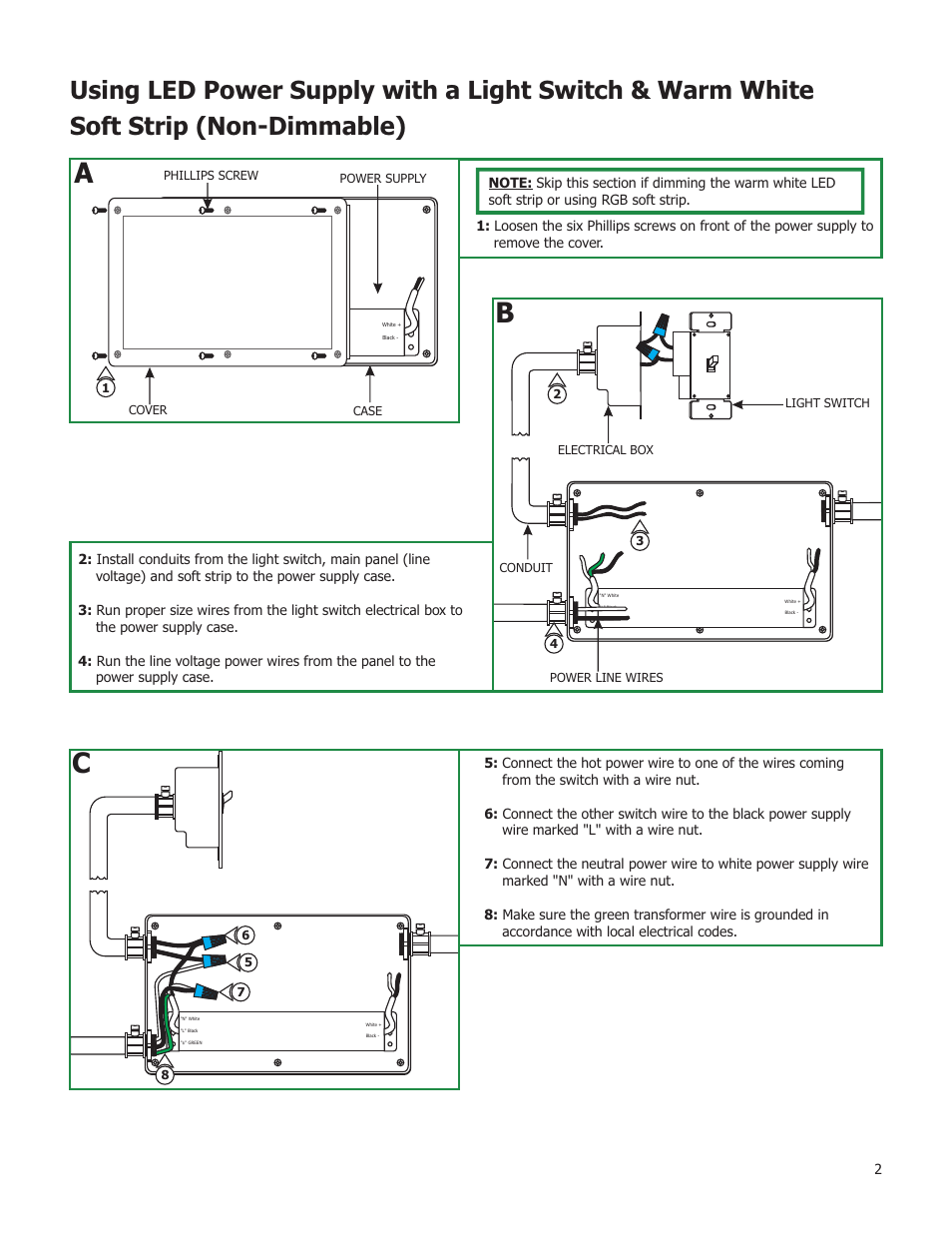 Edge Lighting PSB-30W-12VDC, 30 Watt 12 Volt DC Power Supply User Manual | Page 2 / 9