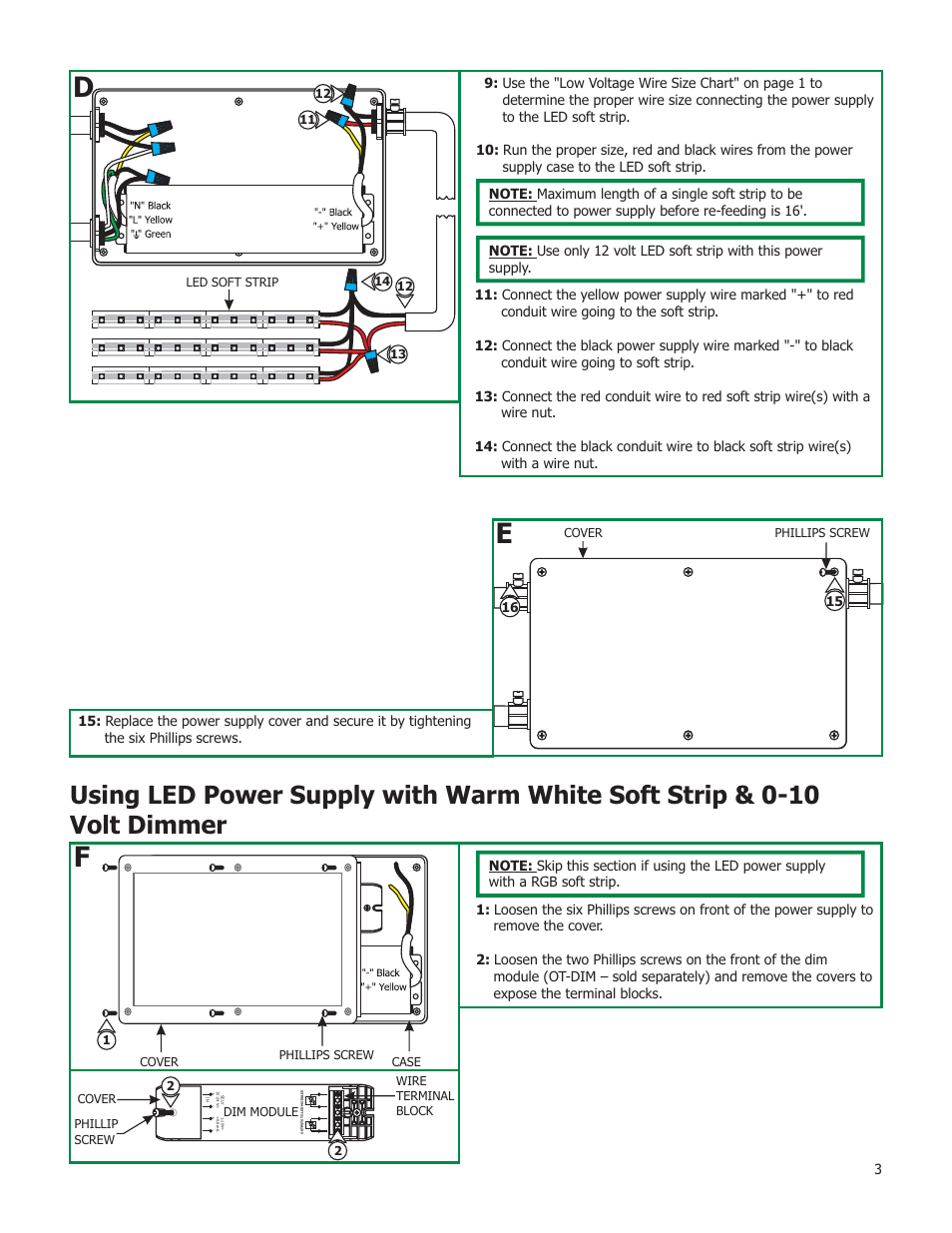 Edge Lighting PSB-60W-12VDC, 60 Watt 12 Volt DC Power Supply User Manual | Page 3 / 8