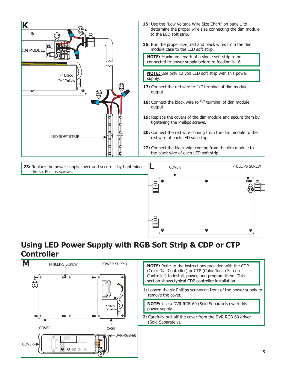 Edge Lighting PSB-60W-12VDC, 60 Watt 12 Volt DC Power Supply User Manual | Page 5 / 8