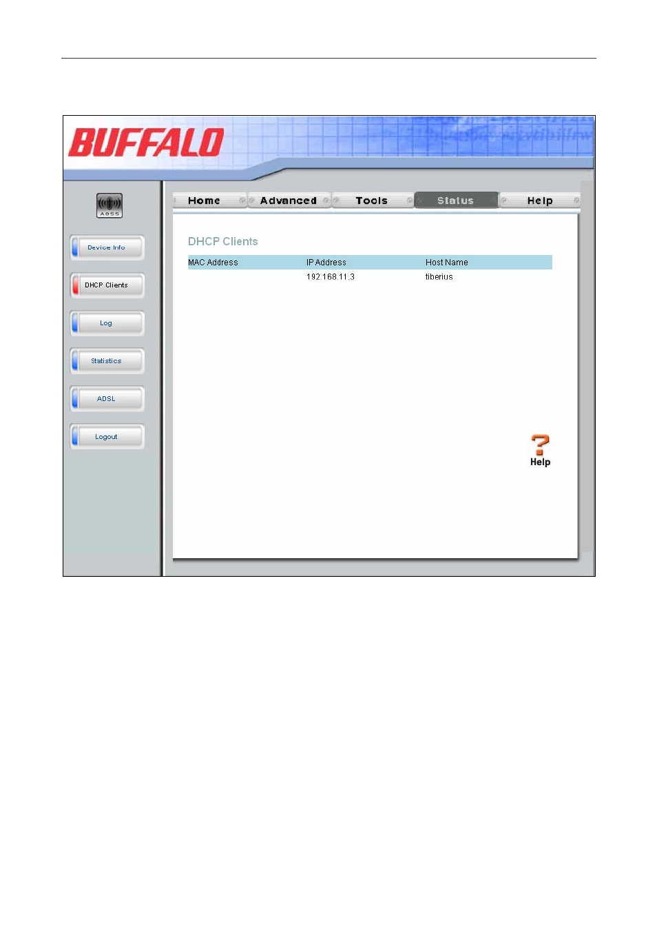 Dhcp clients | Buffalo Technology WBMR-G54 User Manual | Page 105 / 121