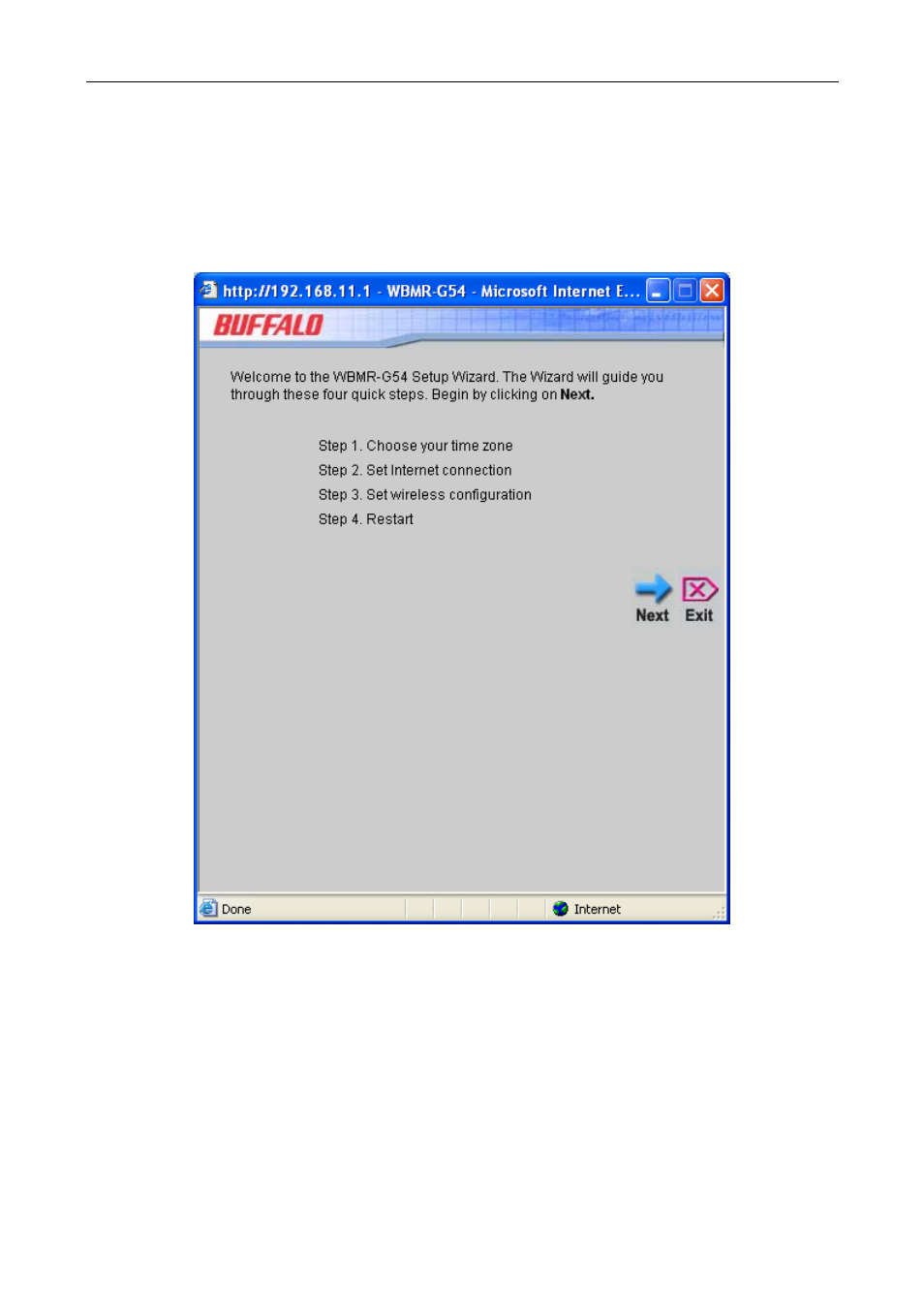 Wizard | Buffalo Technology WBMR-G54 User Manual | Page 24 / 121