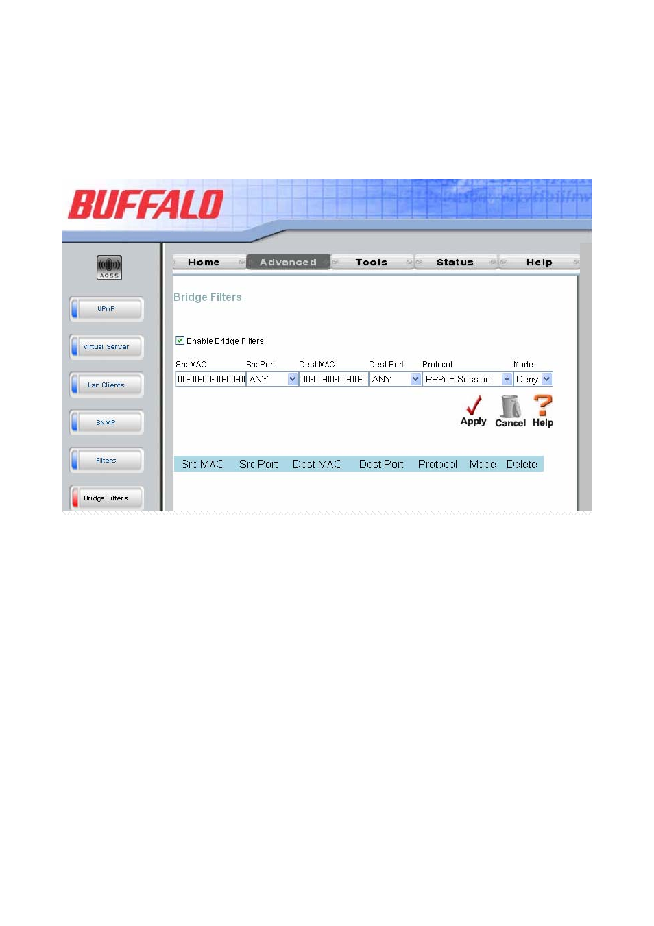 Bridge filters | Buffalo Technology WBMR-G54 User Manual | Page 76 / 121