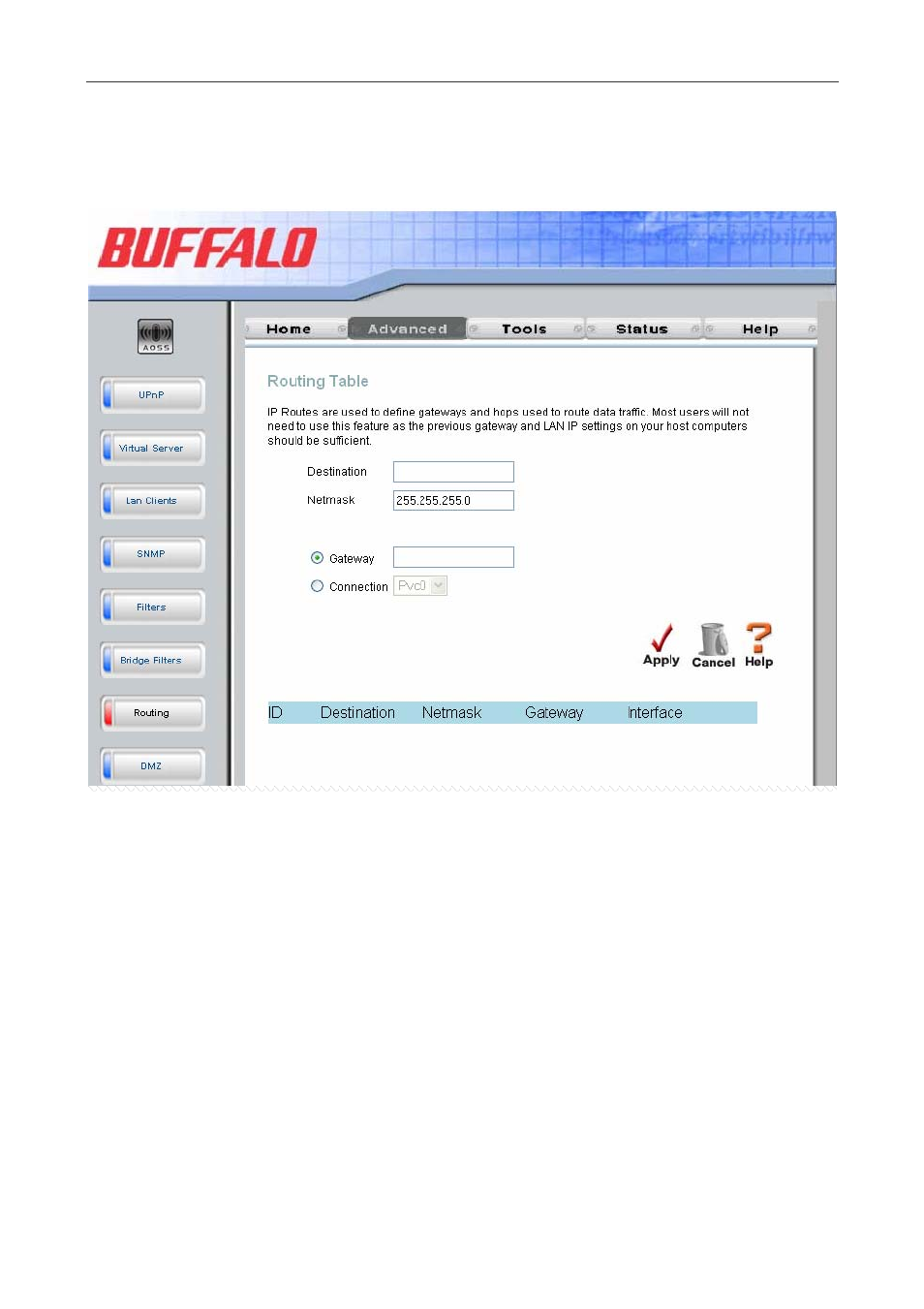 Routing | Buffalo Technology WBMR-G54 User Manual | Page 77 / 121