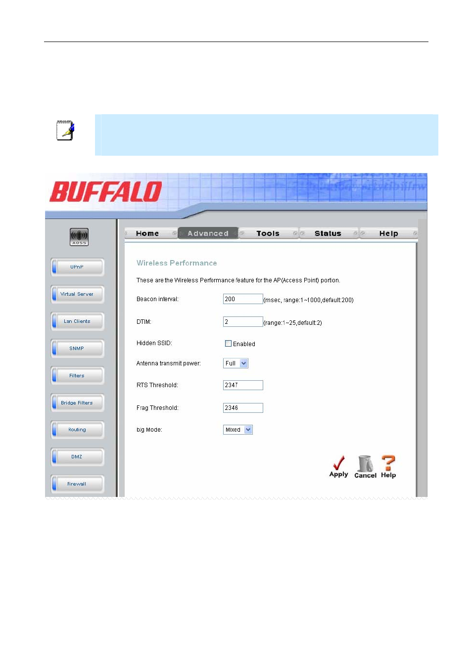 Wireless performance | Buffalo Technology WBMR-G54 User Manual | Page 94 / 121