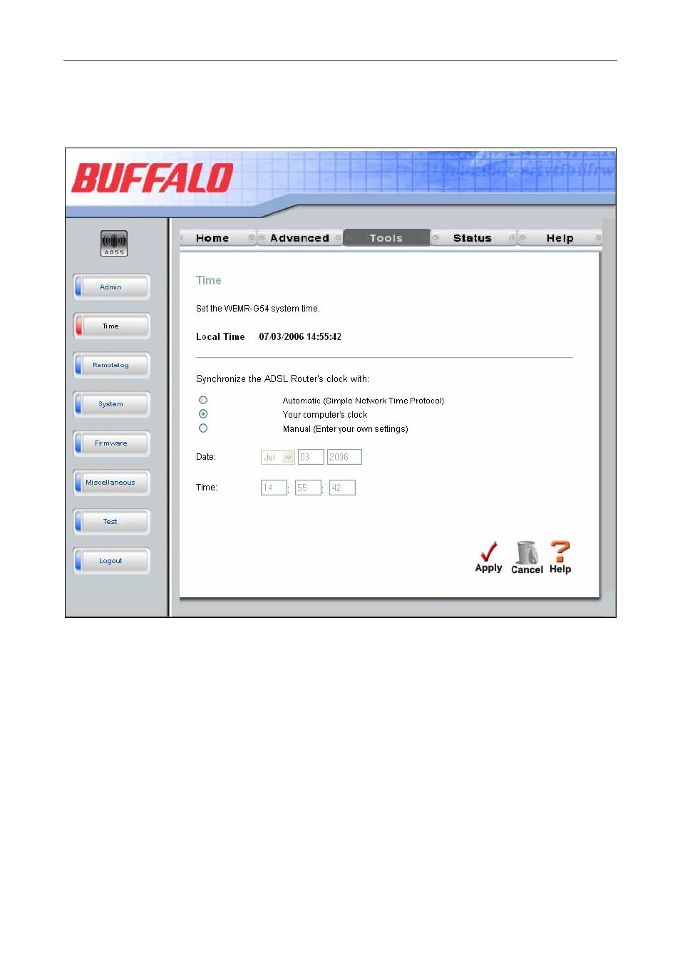 Time | Buffalo Technology WBMR-G54 User Manual | Page 97 / 121