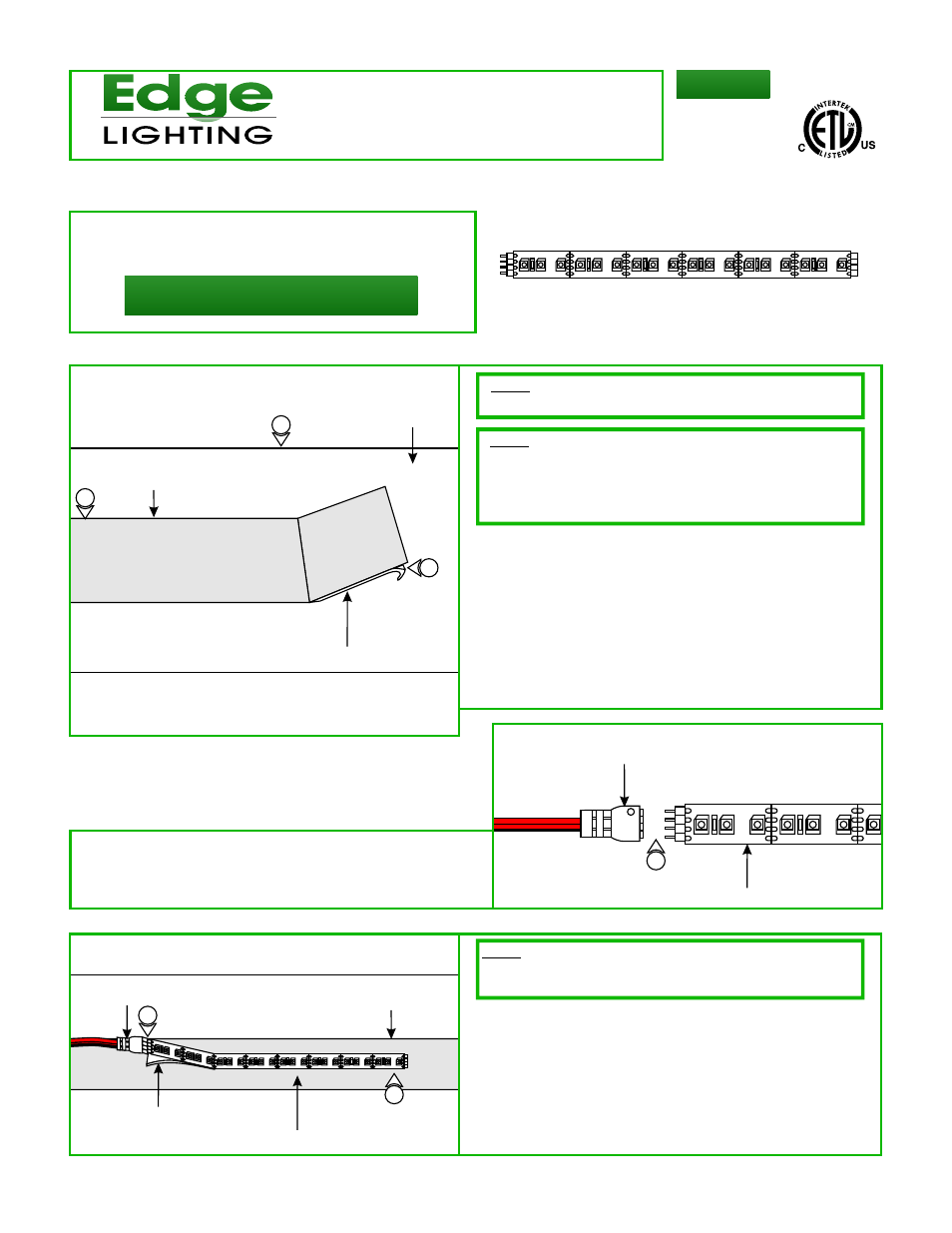 Edge Lighting SS2P Soft Strip, 2.3W 24VDC High Output User Manual | 2 pages