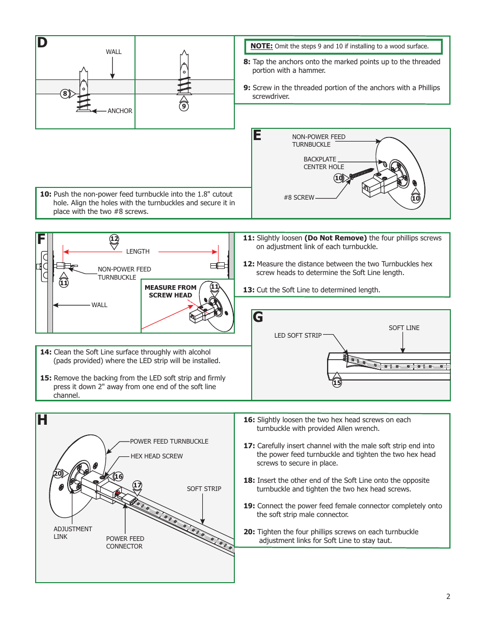 Edge Lighting Soft Line Mounting Hardware for Indirect Lighting User Manual | Page 2 / 2