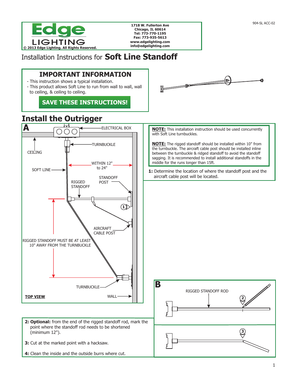 Edge Lighting Soft Line indirect LED lighting system, featuring Soft Strip User Manual | 3 pages