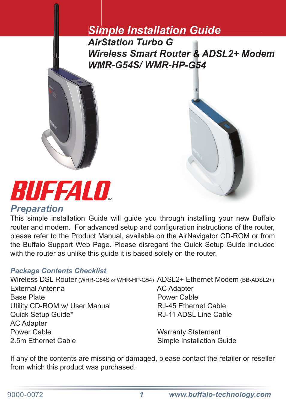 Buffalo Technology WHR-HP-G54 User Manual | 16 pages