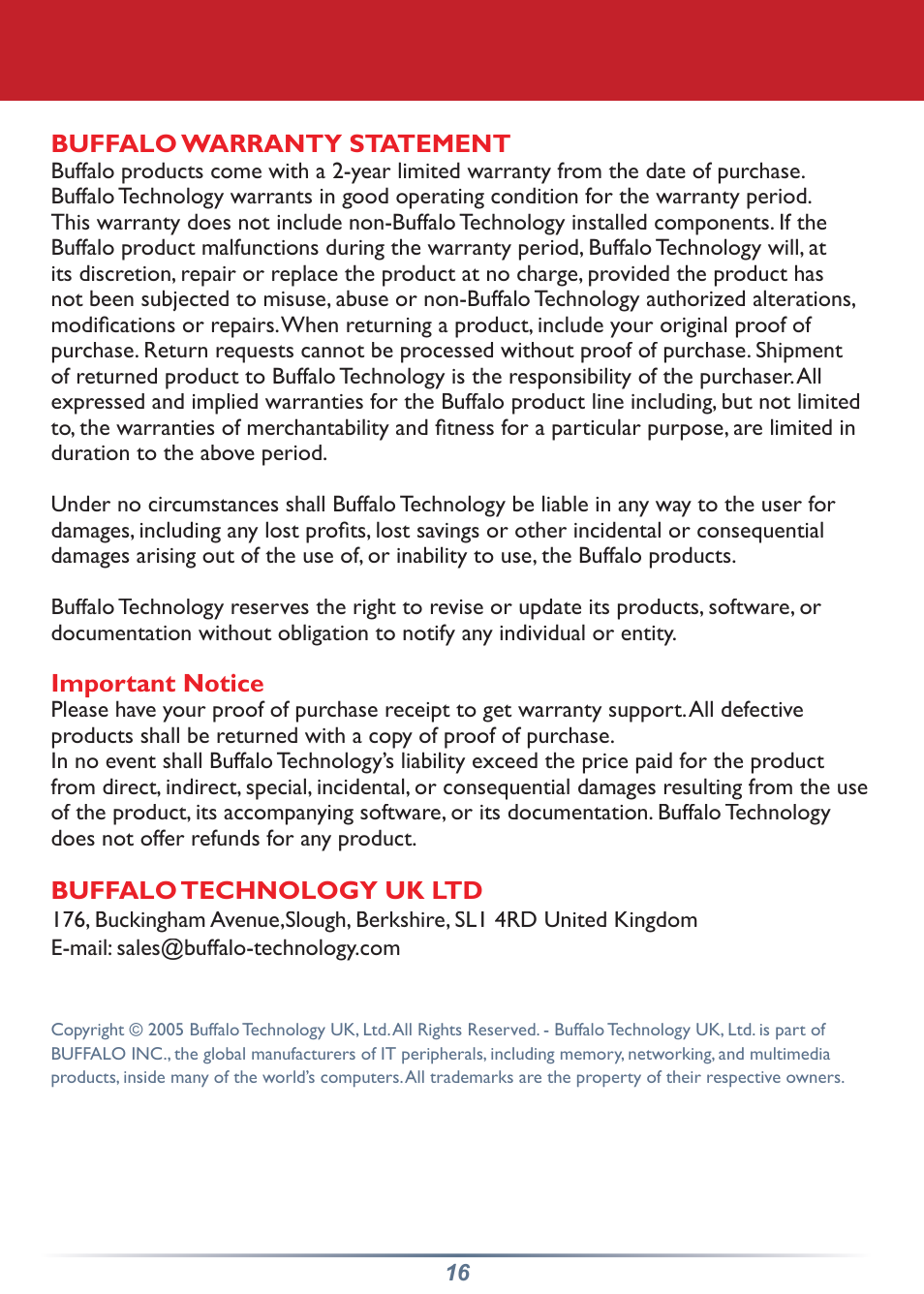 Buffalo Technology WHR-HP-G54 User Manual | Page 16 / 16