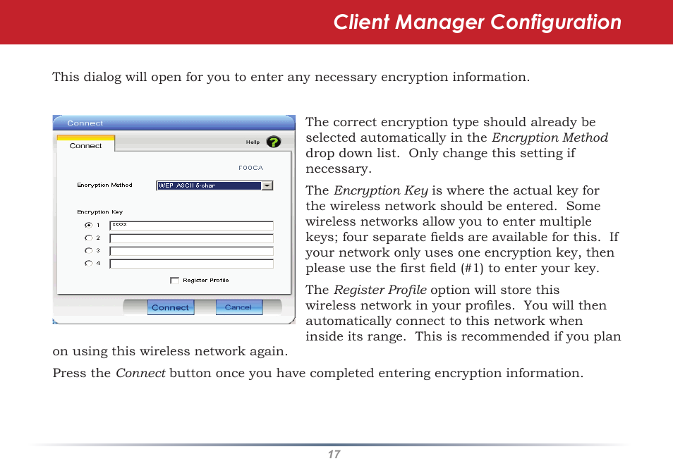 Client manager configuration | Buffalo Technology WLI2-PCI-G54S User Manual | Page 17 / 45