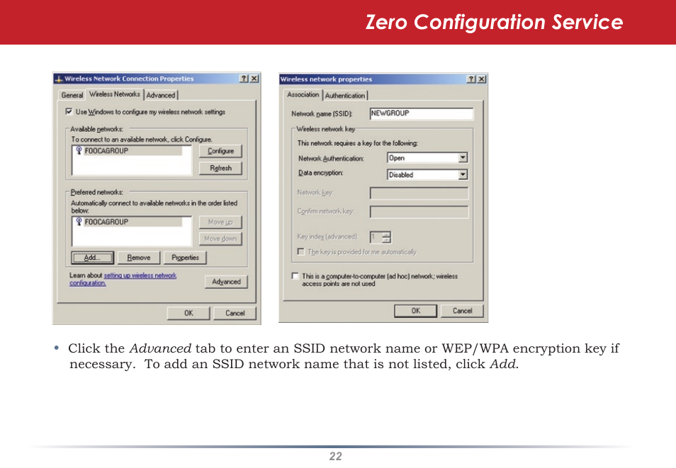 Zero configuration service | Buffalo Technology WLI2-PCI-G54S User Manual | Page 22 / 45