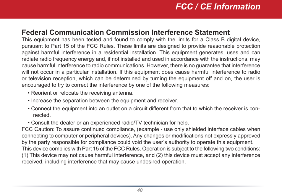 Fcc / ce information | Buffalo Technology WLI2-PCI-G54S User Manual | Page 40 / 45