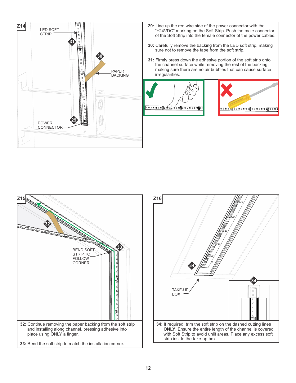 Edge Lighting TruLine .5A, 24VDC - Plaster-In LED System User Manual | Page 12 / 17