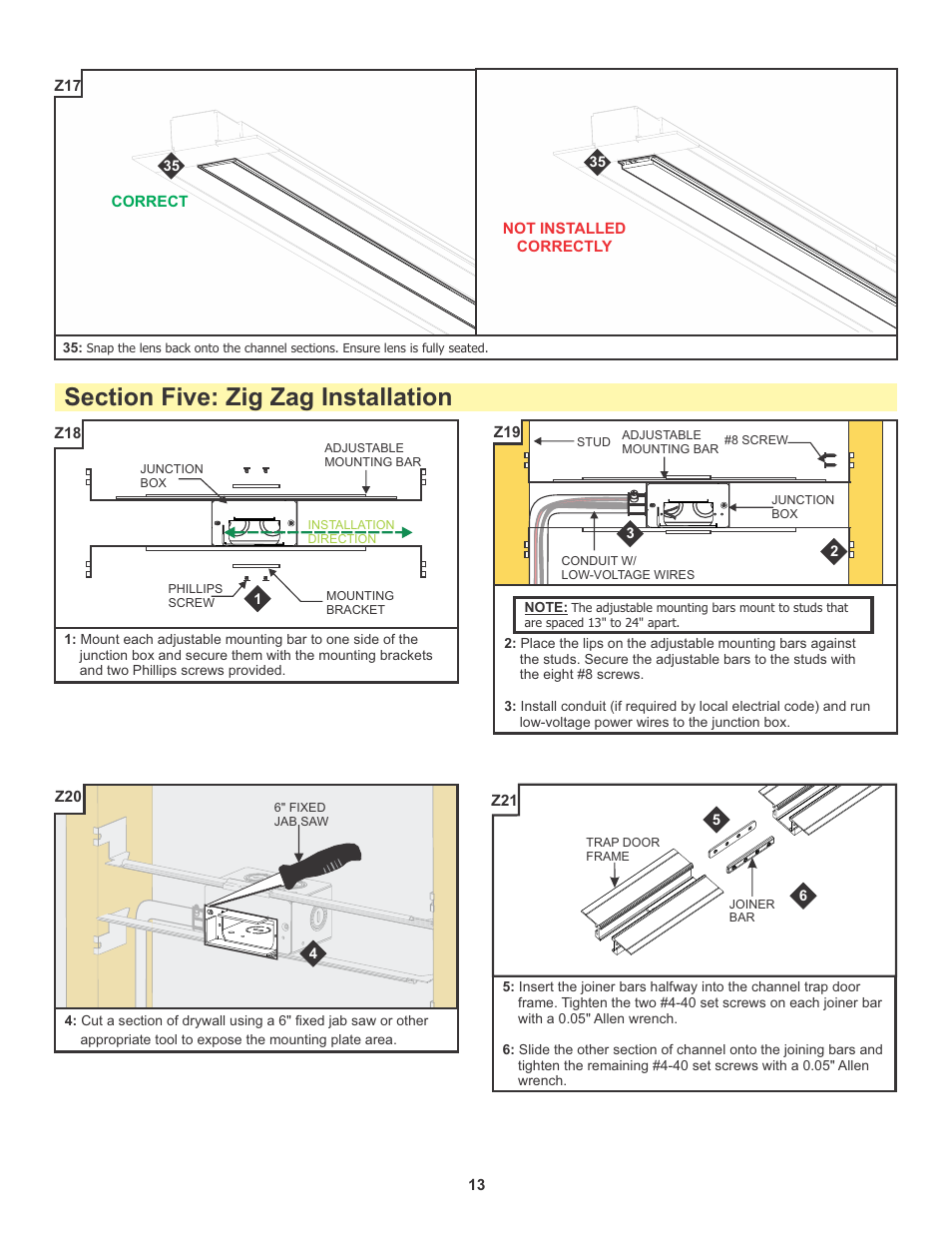 Edge Lighting TruLine .5A, 24VDC - Plaster-In LED System User Manual | Page 13 / 17
