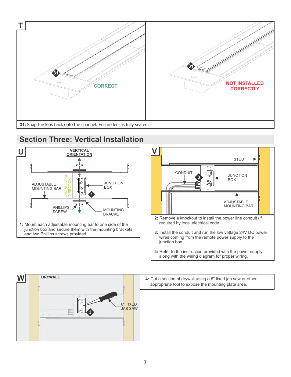 Edge Lighting TruLine .5A, 24VDC - Plaster-In LED System User Manual | Page 7 / 17