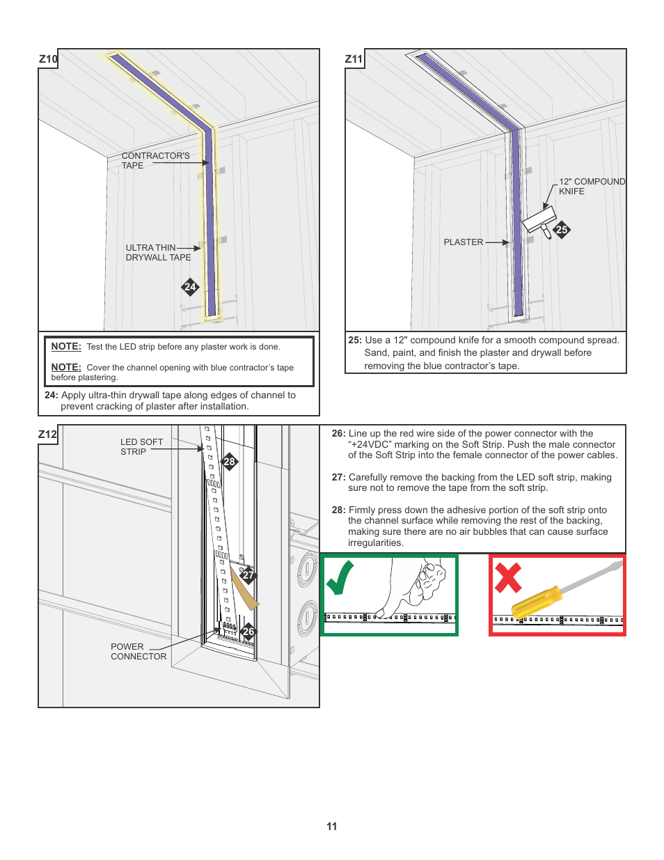Edge Lighting TruLine 1.6A, 24VDC - Plaster-In LED system User Manual | Page 11 / 17