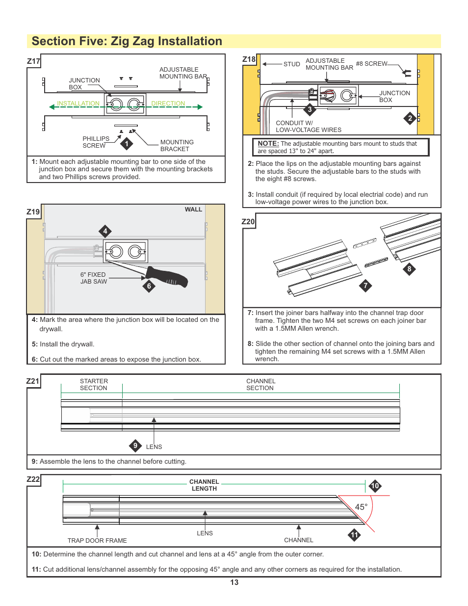 Edge Lighting TruLine 1.6A, 24VDC - Plaster-In LED system User Manual | Page 13 / 17