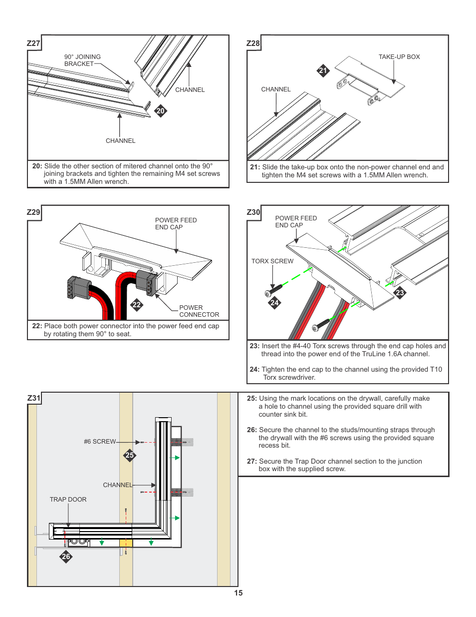 Edge Lighting TruLine 1.6A, 24VDC - Plaster-In LED system User Manual | Page 15 / 17