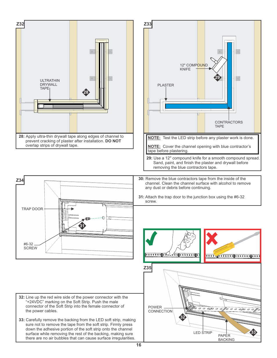 Edge Lighting TruLine 1.6A, 24VDC - Plaster-In LED system User Manual | Page 16 / 17