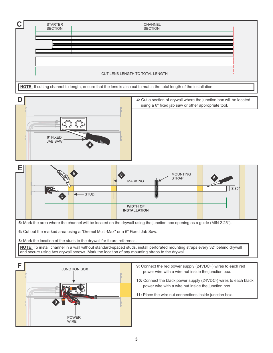 Edge Lighting TruLine 1.6A, 24VDC - Plaster-In LED system User Manual | Page 3 / 17