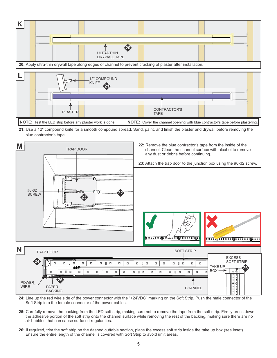 Edge Lighting TruLine 1.6A, 24VDC - Plaster-In LED system User Manual | Page 5 / 17