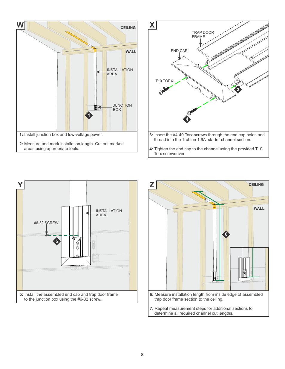 Wx y z | Edge Lighting TruLine 1.6A, 24VDC - Plaster-In LED system User Manual | Page 8 / 17