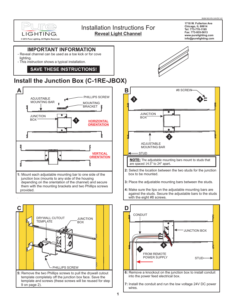 Edge Lighting Reveal, 24VDC Plaster-In LED System User Manual | 5 pages