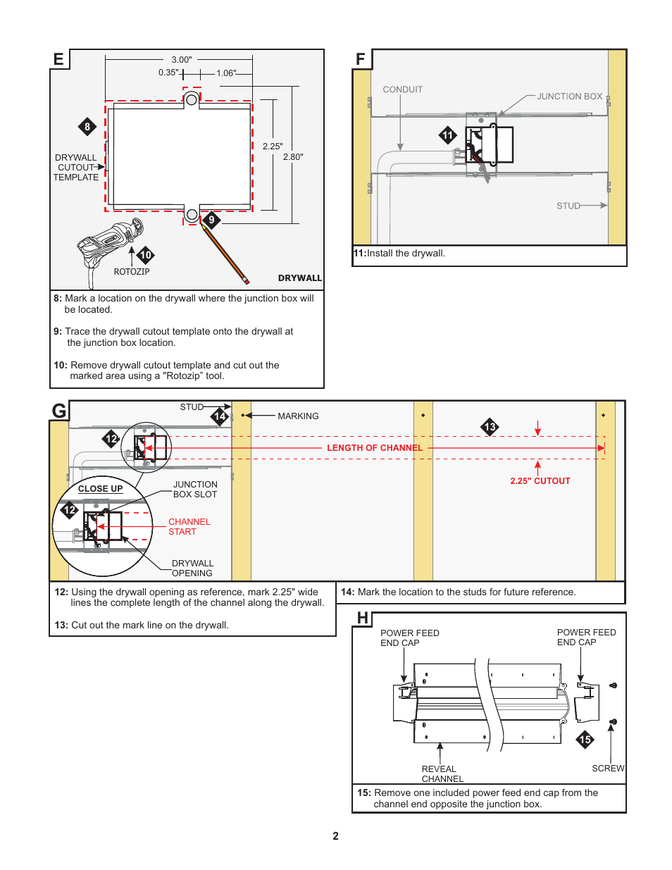 Edge Lighting Reveal, 24VDC Plaster-In LED System User Manual | Page 2 / 5
