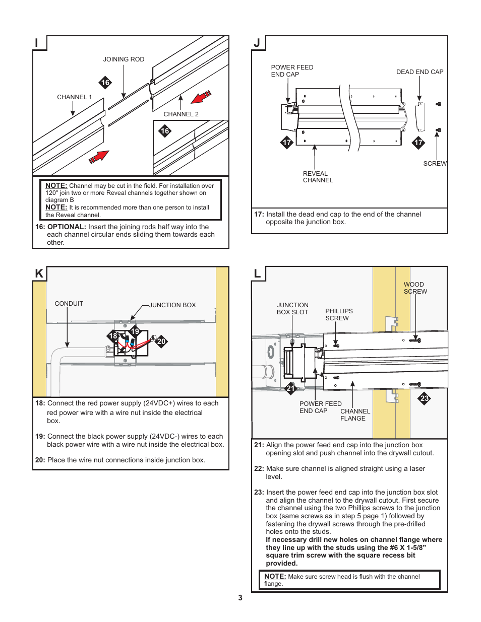 Edge Lighting Reveal, 24VDC Plaster-In LED System User Manual | Page 3 / 5