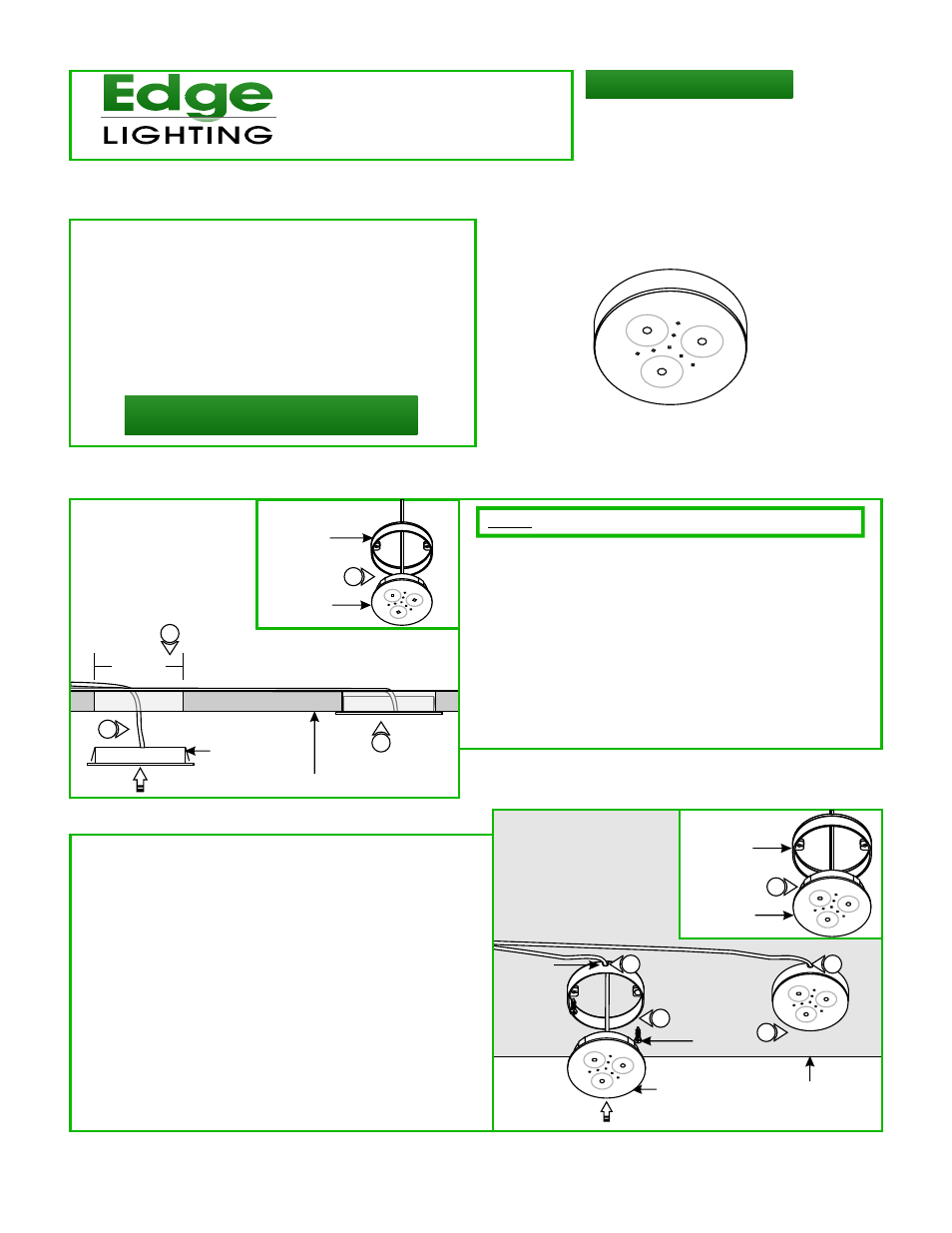 Edge Lighting Puck LED User Manual | 2 pages